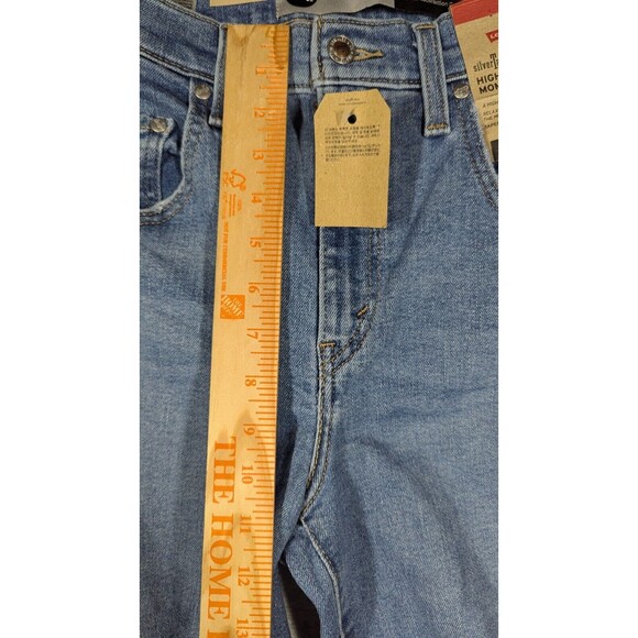 Levis SilverTab Women Jeans 25x26.5 High Waist Mom Jeans Tapered Relax Stretch - Picture 10 of 15
